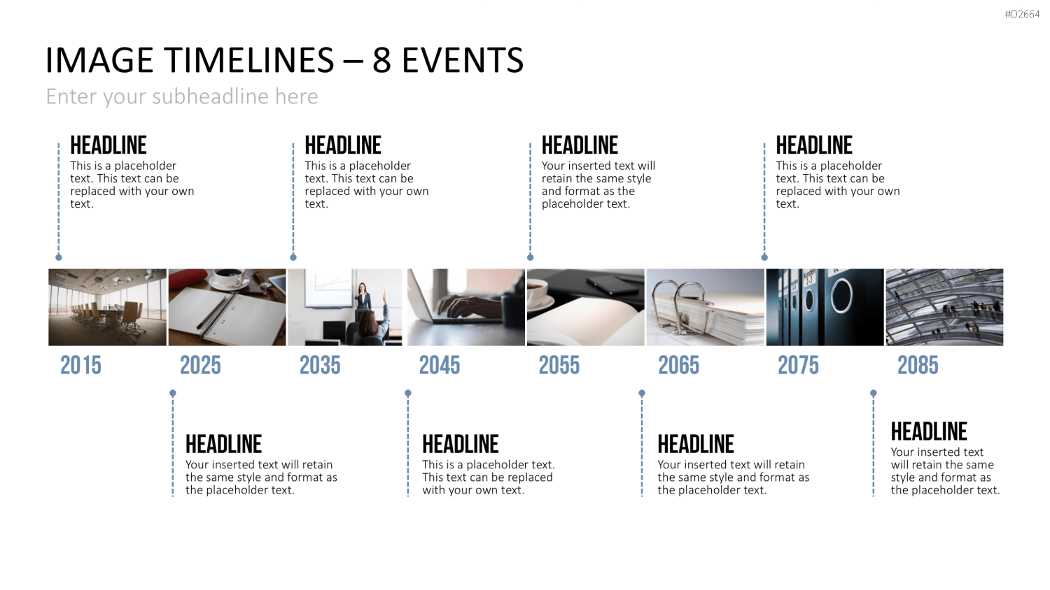 Zeitstrahl mit Bildern (Timelines) PowerPoint-Vorlage