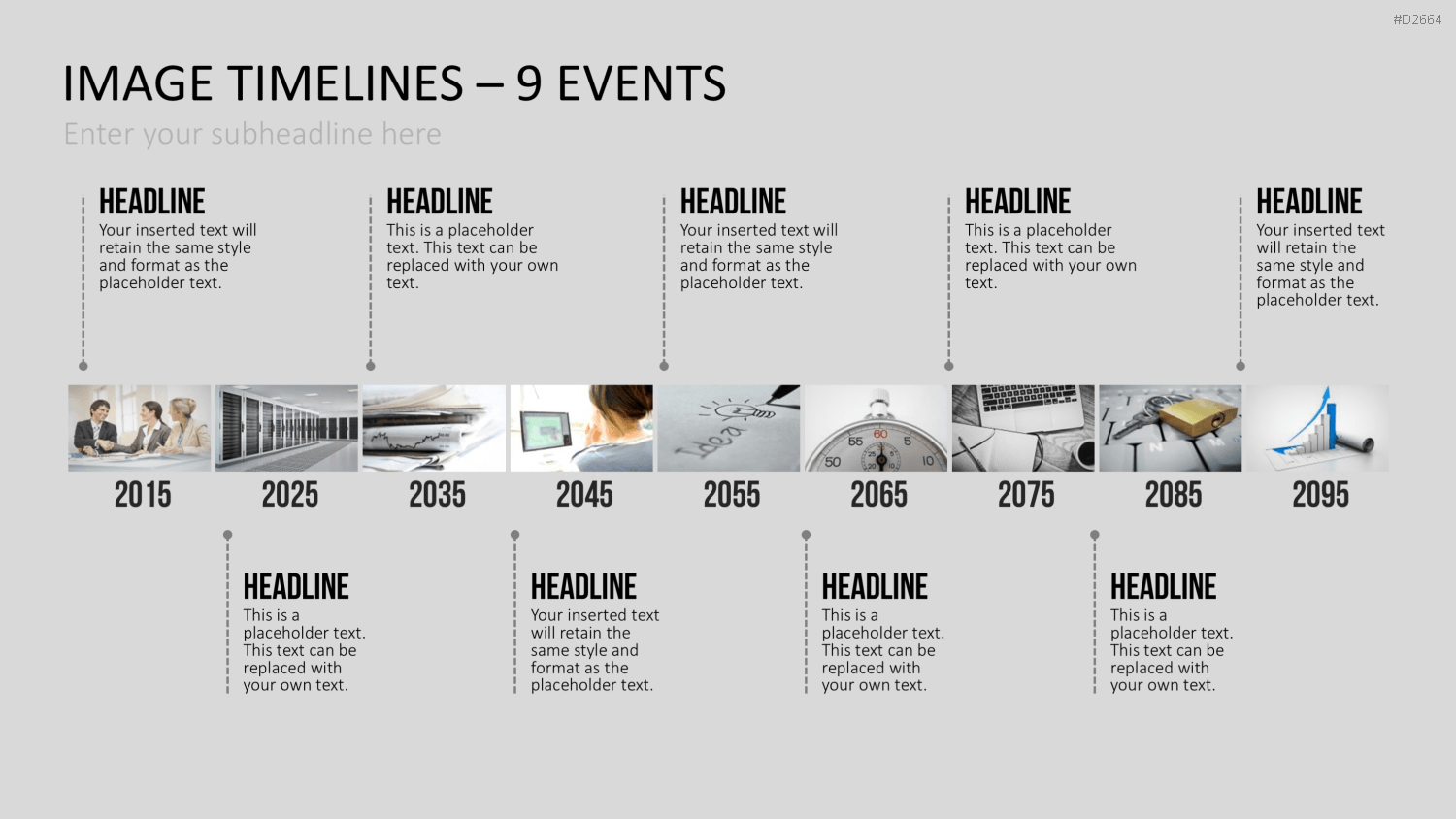 Zeitstrahl mit Bildern (Timelines) PowerPoint-Vorlage