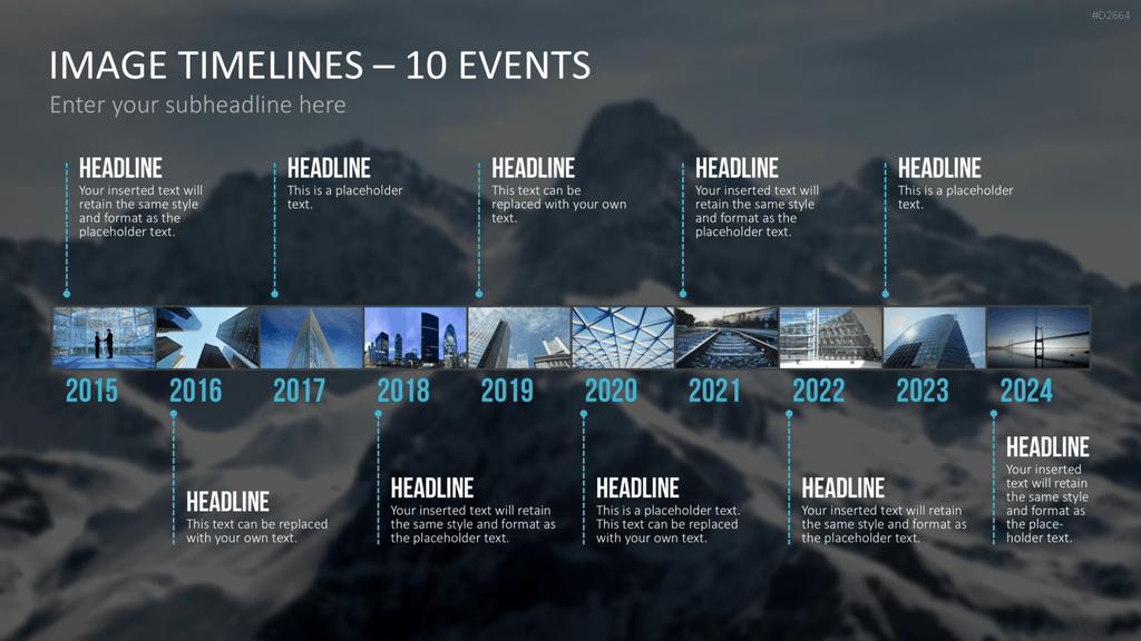 Zeitstrahl mit Bildern (Timelines) PowerPoint-Vorlage