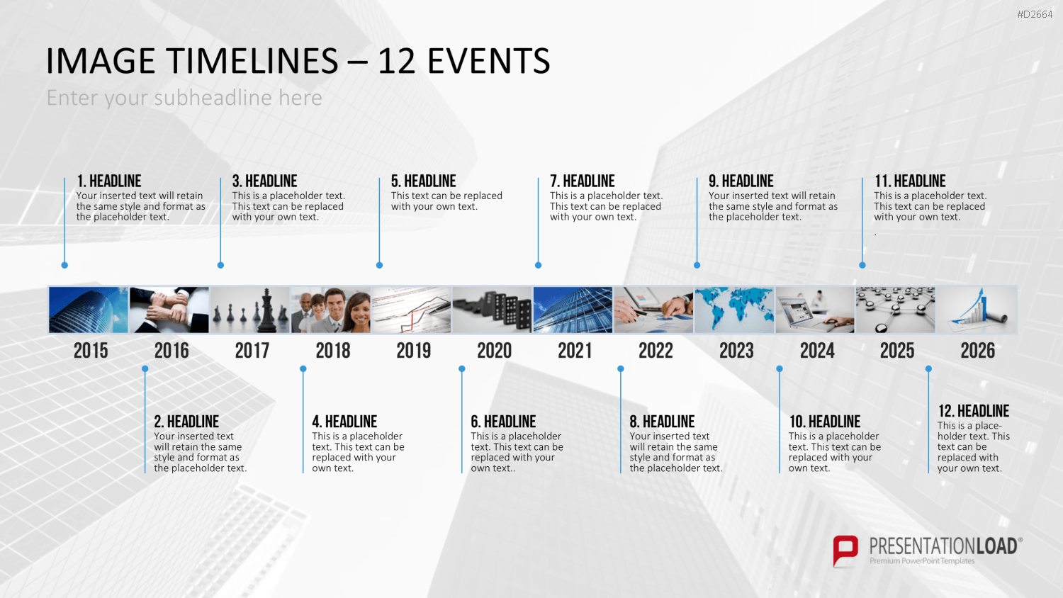 Zeitstrahl mit Bildern (Timelines) PowerPoint-Vorlage