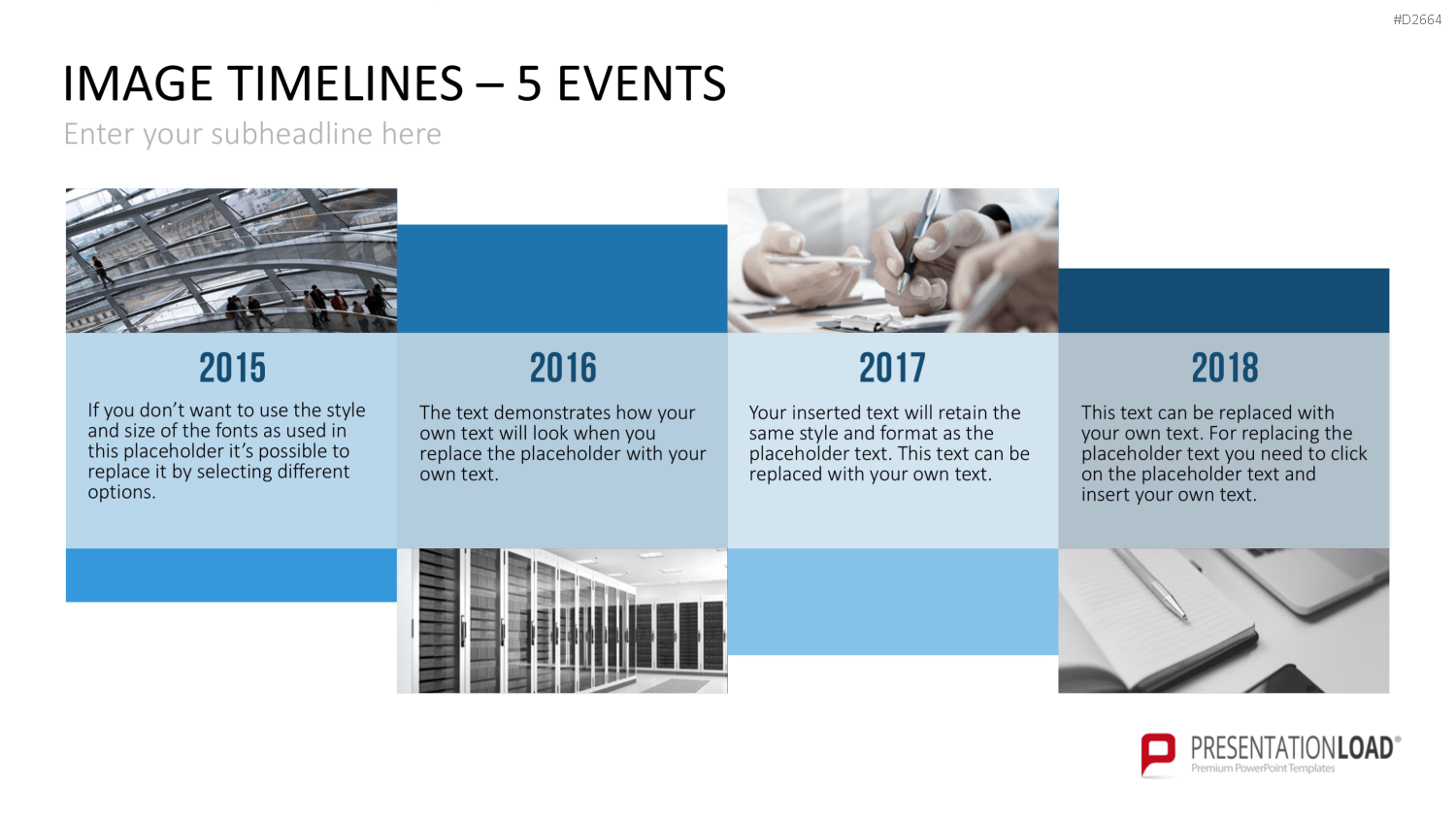 Zeitstrahl mit Bildern (Timelines) PowerPoint-Vorlage