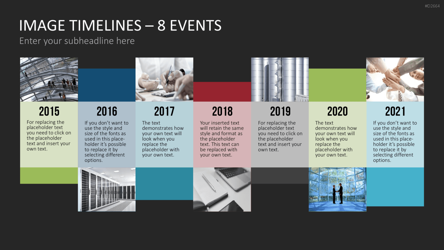 Zeitstrahl mit Bildern (Timelines) PowerPoint-Vorlage