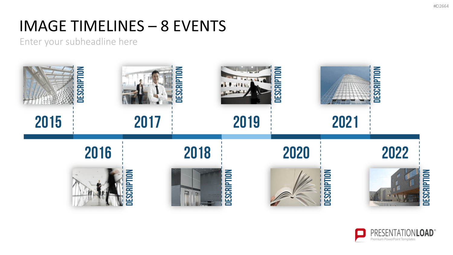 Zeitstrahl mit Bildern (Timelines) PowerPoint-Vorlage