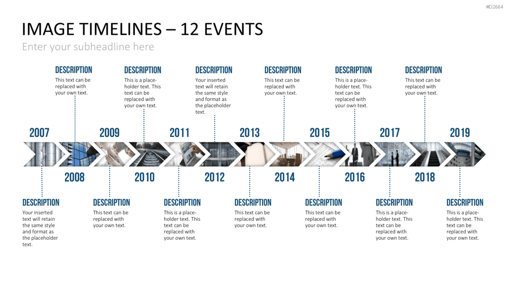 Zeitstrahl mit Bildern (Timelines) PowerPoint-Vorlage
