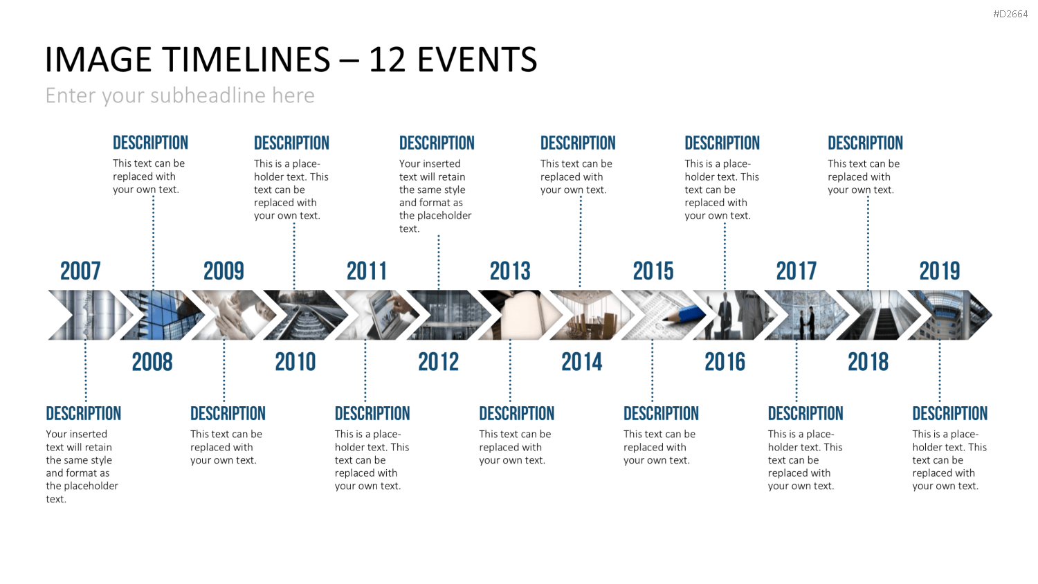 Zeitstrahl mit Bildern (Timelines) PowerPoint-Vorlage