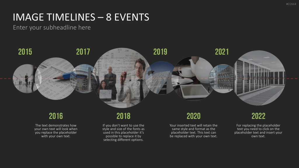 Zeitstrahl mit Bildern (Timelines) PowerPoint-Vorlage