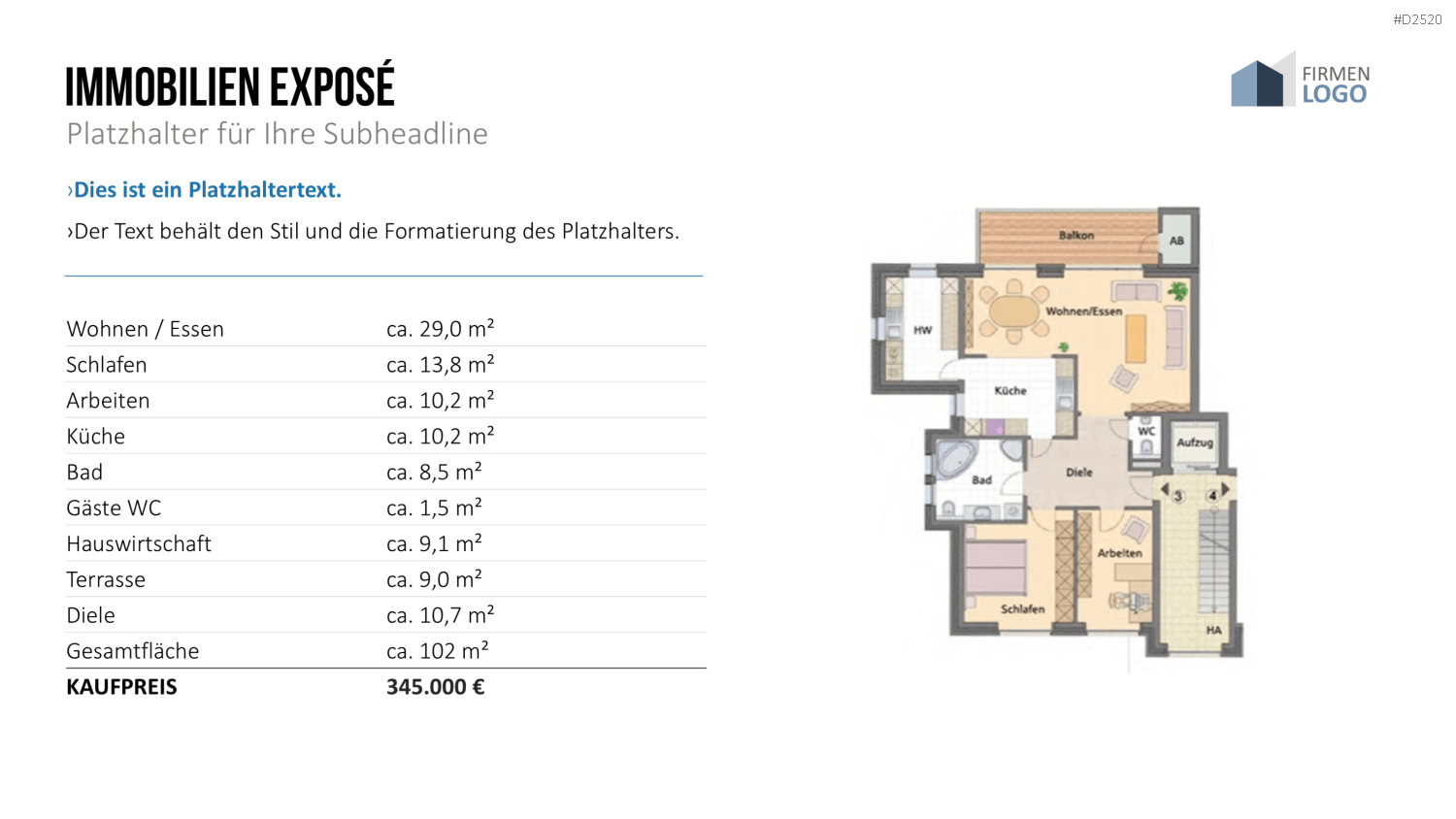 Immobilien Exposé Vorlagen PowerPoint-Vorlage