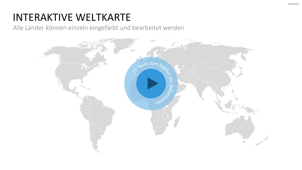 Interaktive Weltkarte PowerPoint-Vorlage