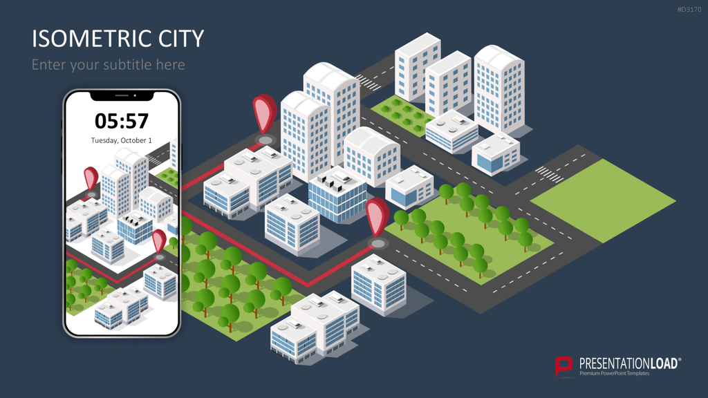 Isometric City PowerPoint-Vorlage