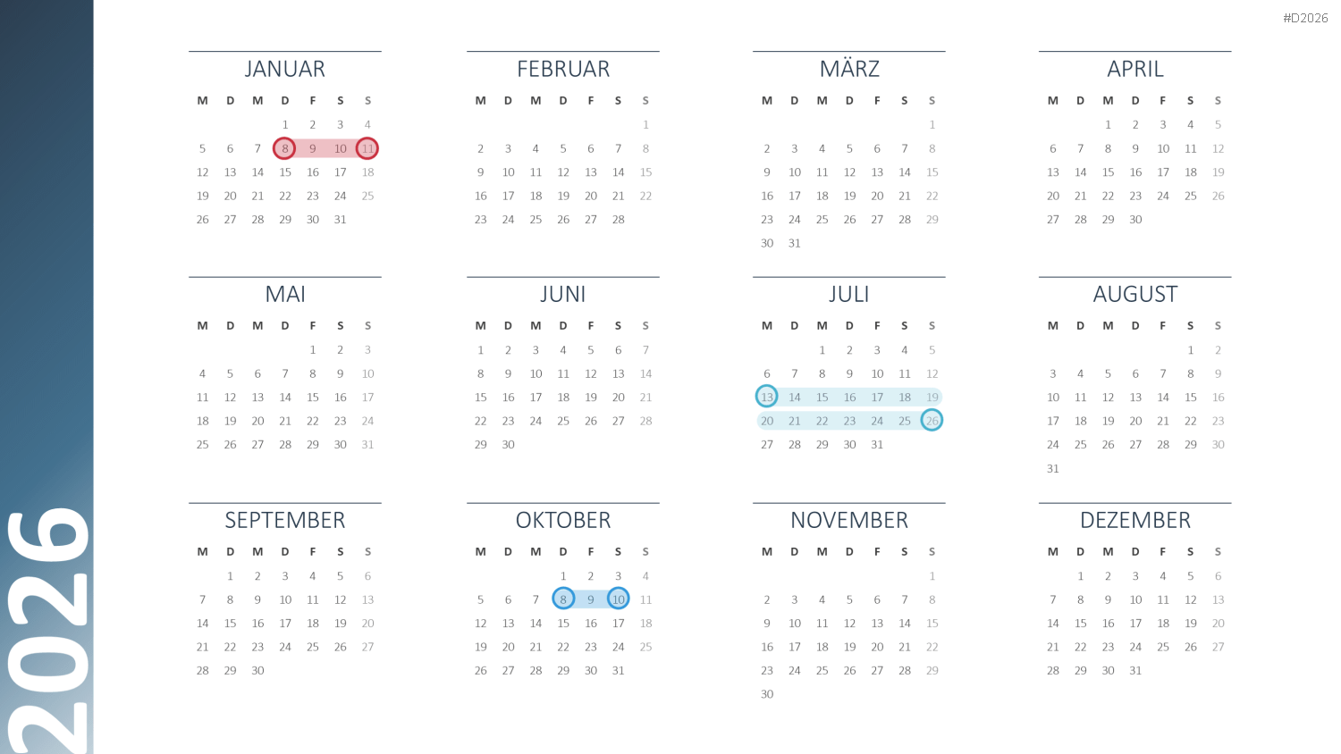 Kalender 2026 PowerPoint-Vorlage