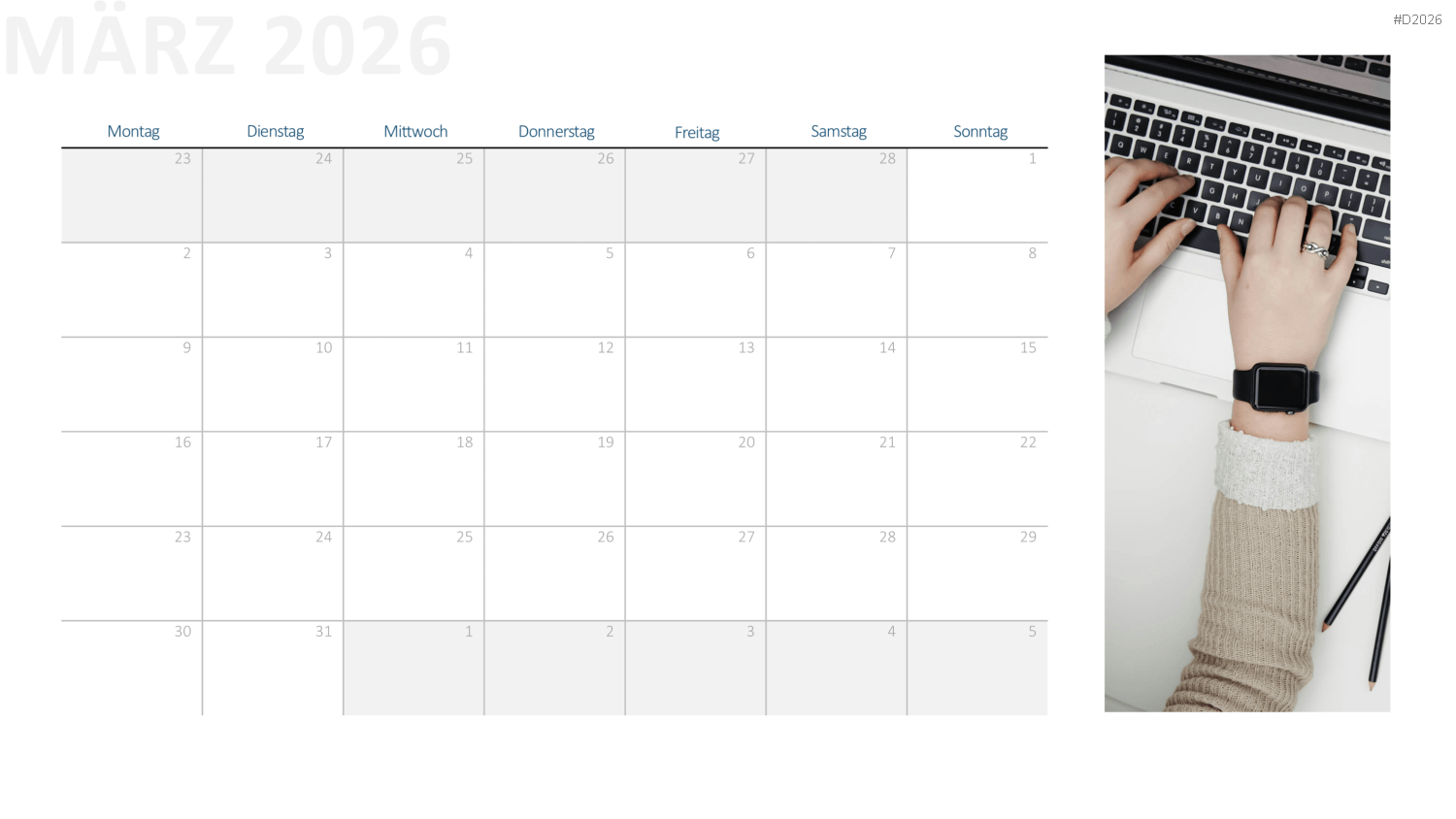 Kalender 2026 PowerPoint-Vorlage