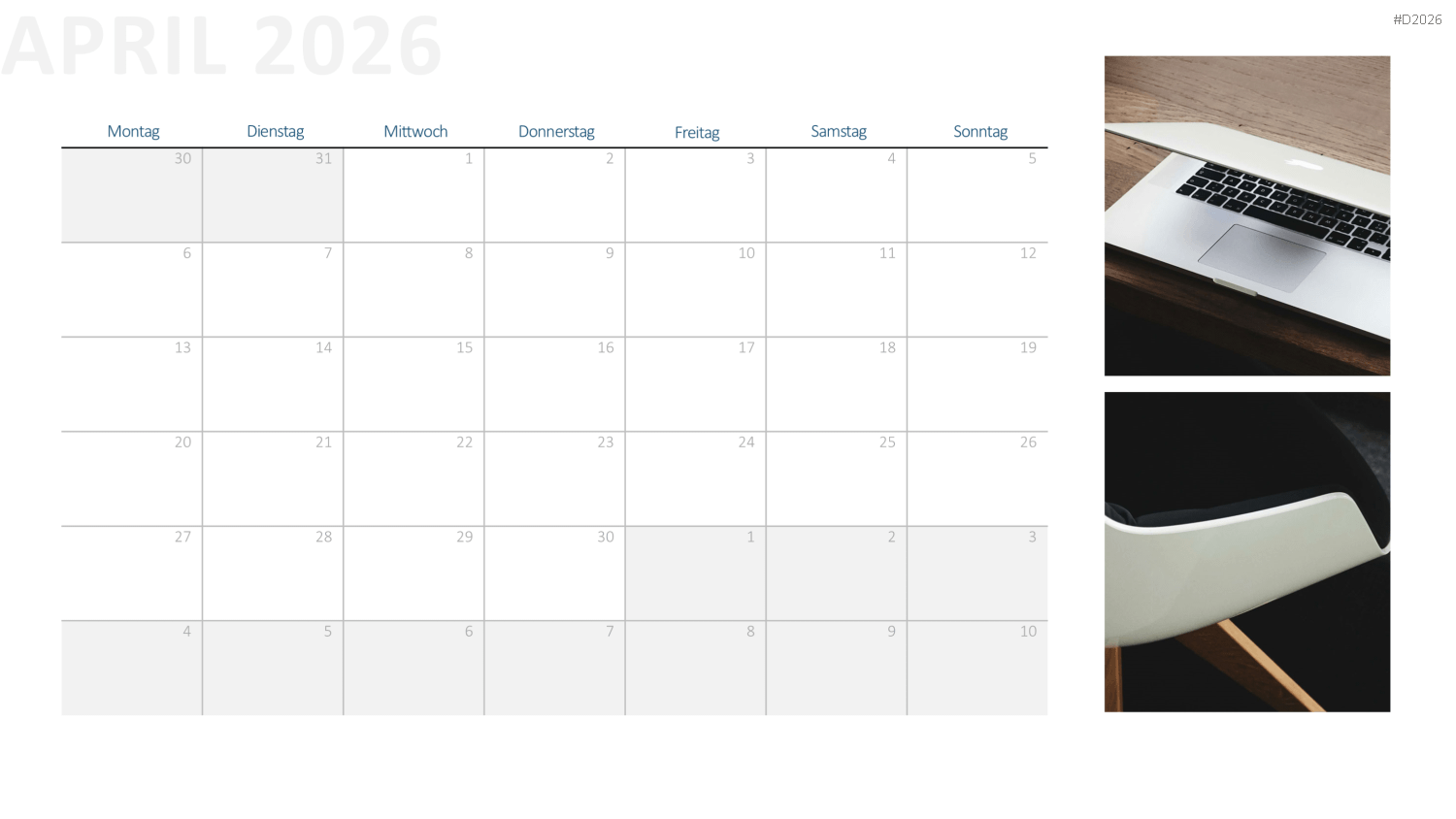 Kalender 2026 PowerPoint-Vorlage
