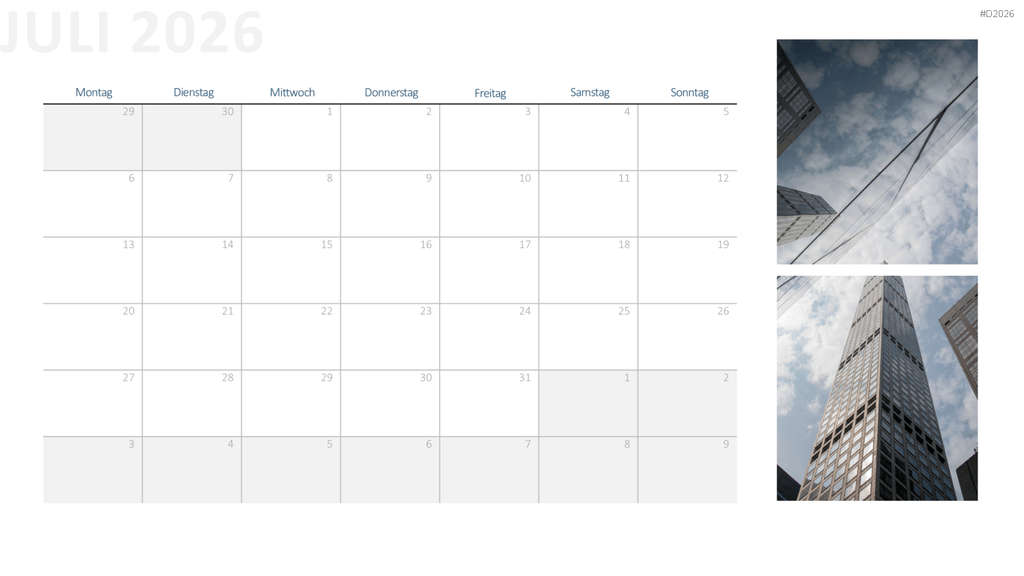 Kalender 2026 PowerPoint-Vorlage