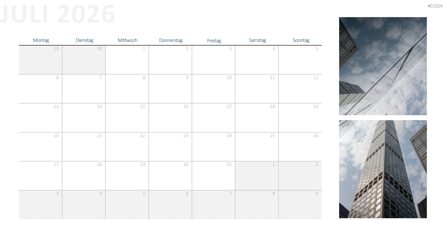 Kalender 2026 PowerPoint-Vorlage