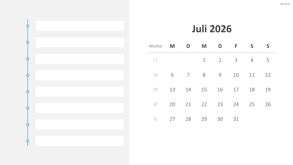 Kalender 2026 PowerPoint-Vorlage