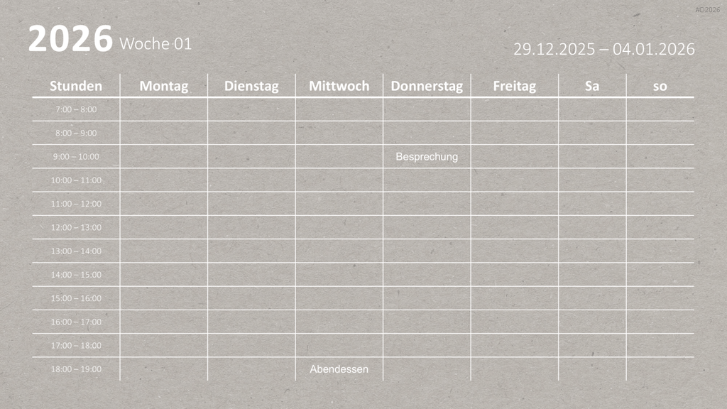 Kalender 2026 PowerPoint-Vorlage