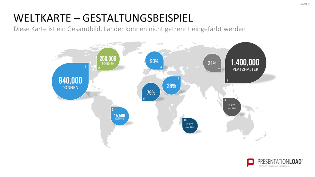 Landkarten Paket für Unternehmen PowerPoint-Vorlage