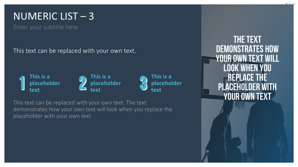 Drei nummerierte PowerPoint-Textfelder