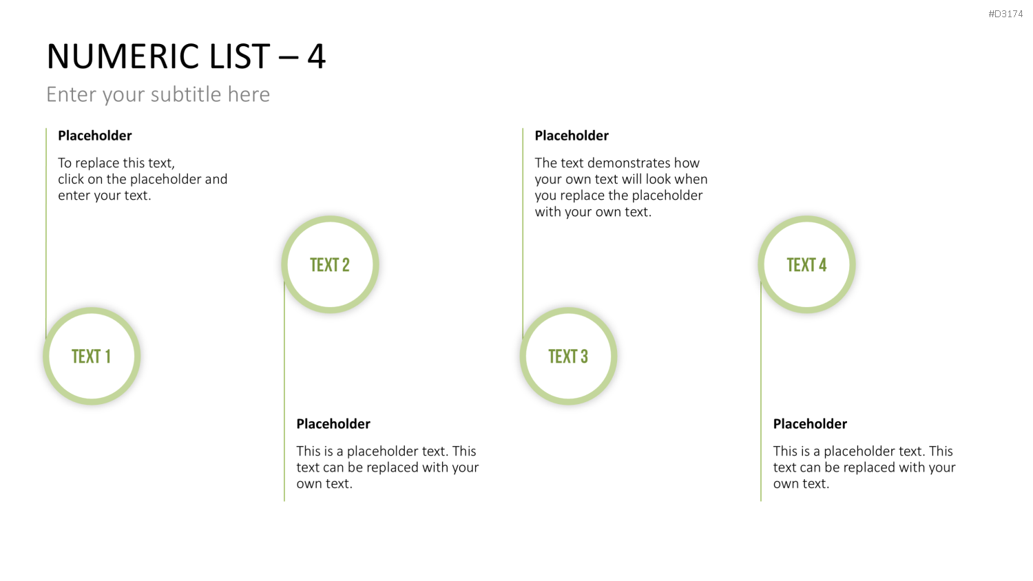 Vier nummerierte Textfelder PowerPoint-Vorlage