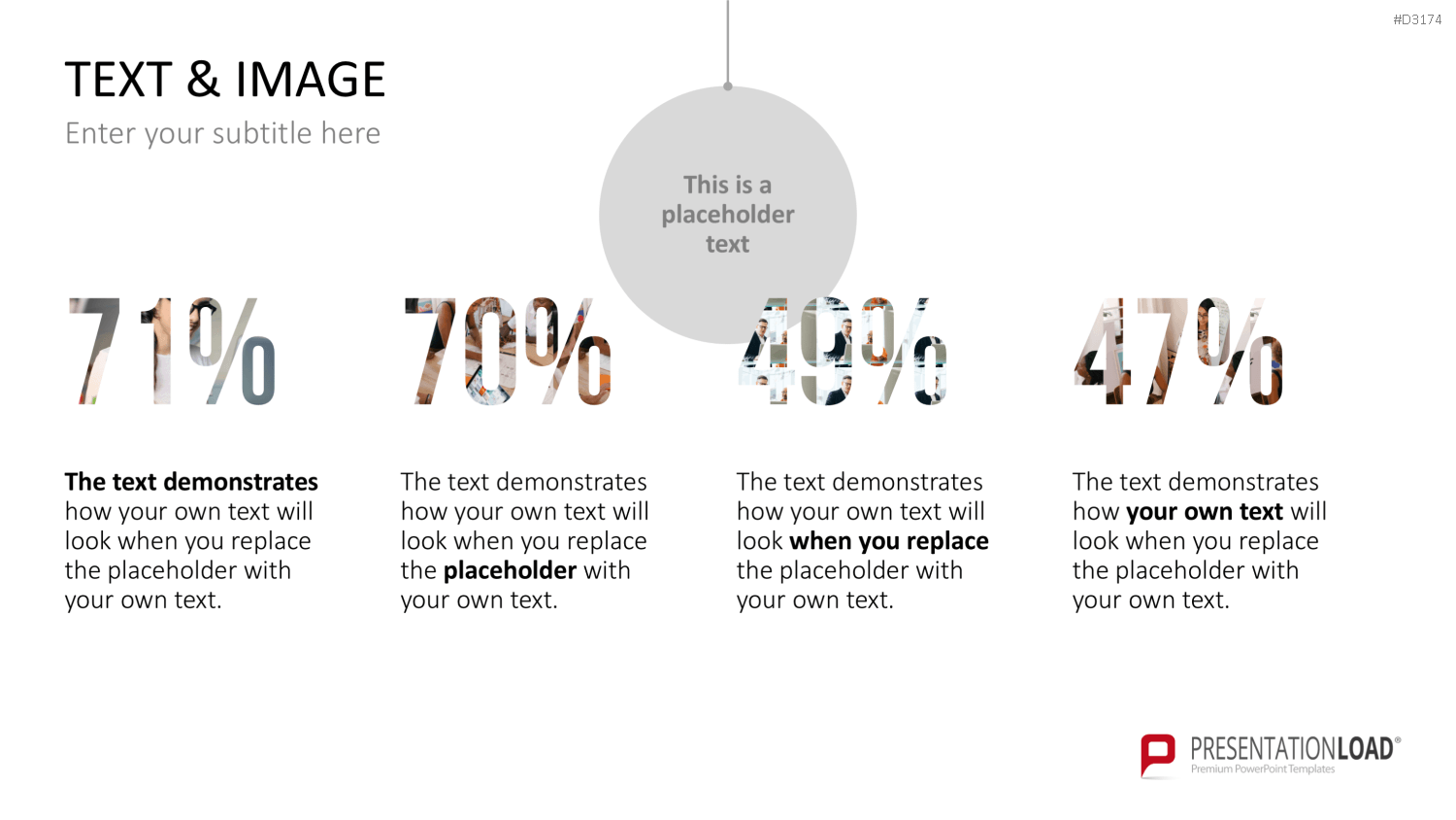 PowerPoint Vorlage mit Text- und Bildfeldern