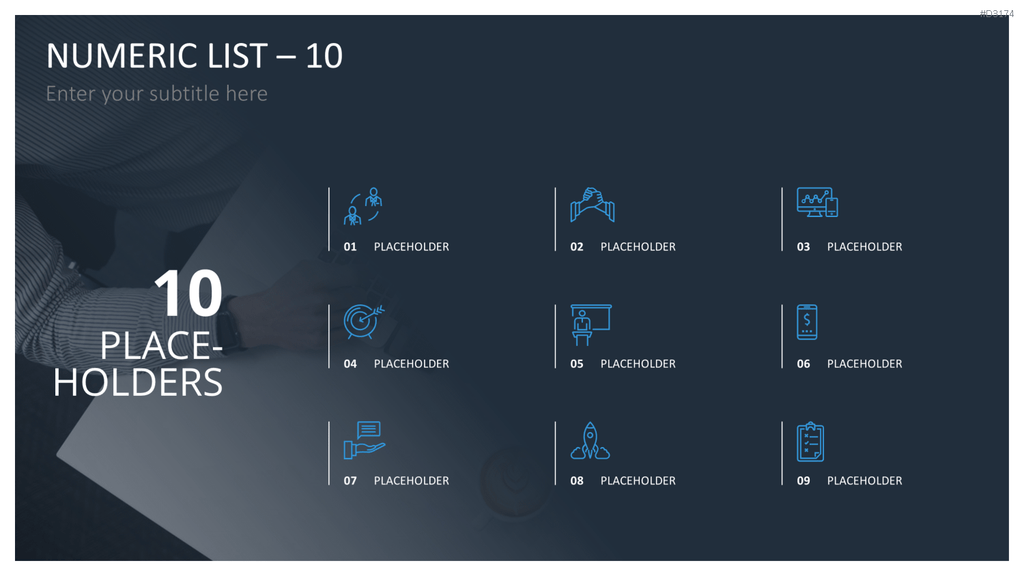 PowerPoint Folie mit nummerierten Icons