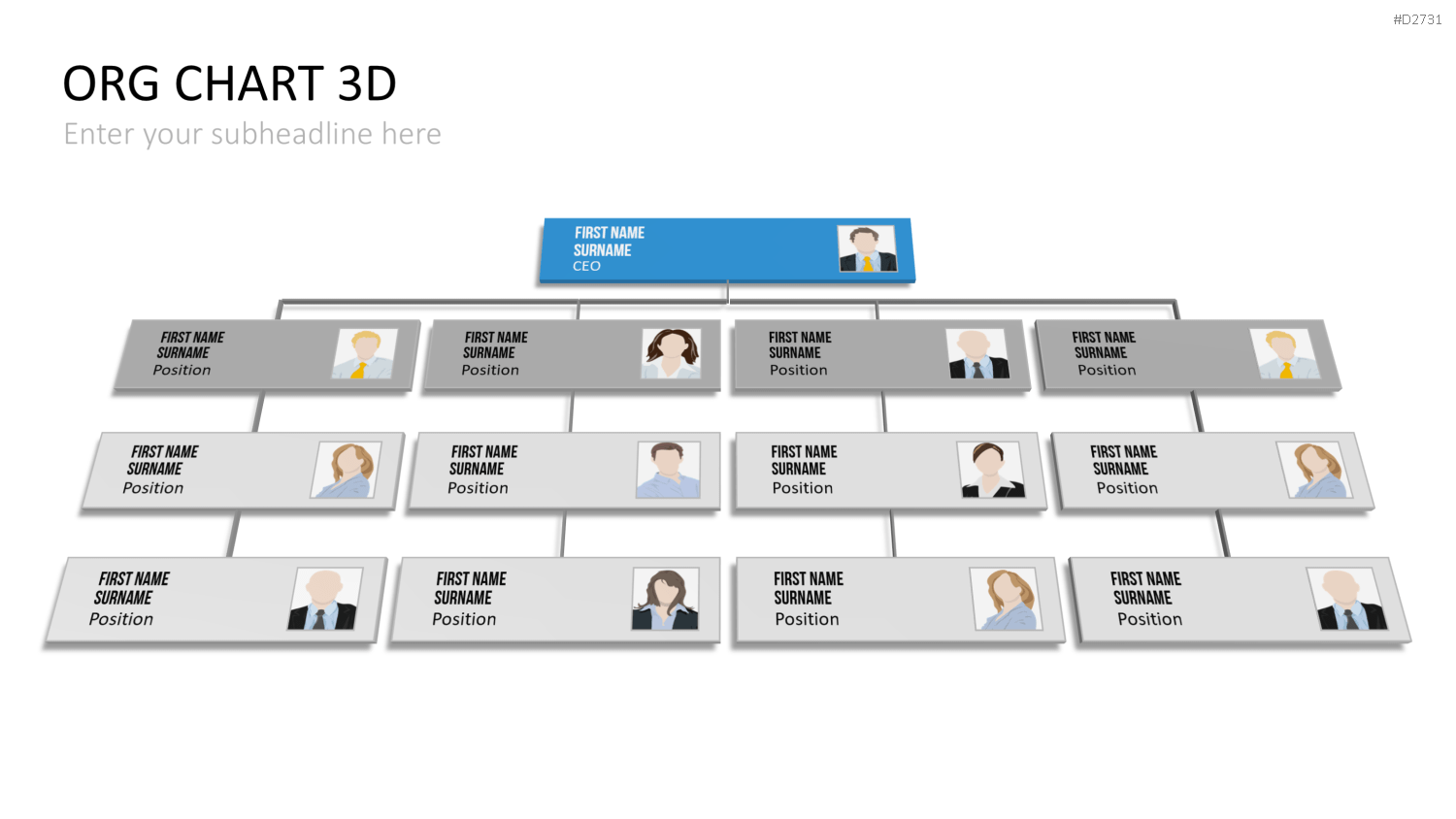 Organigramm - Toolbox 3D PowerPoint-Vorlage