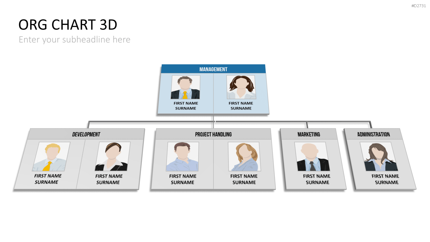 Organigramm - Toolbox 3D PowerPoint-Vorlage