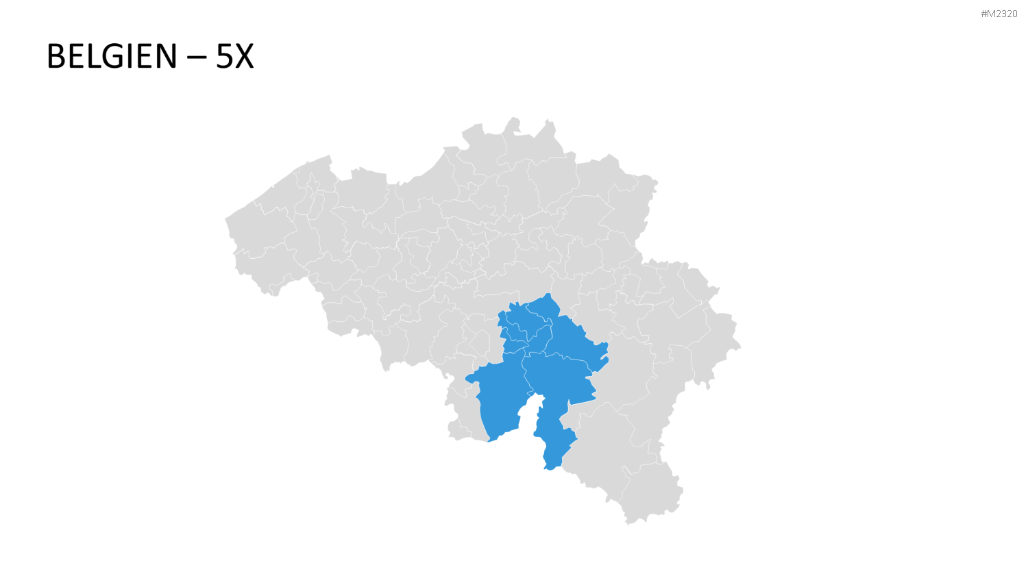 Belgien - PLZ (2-stellig) PowerPoint-Vorlage