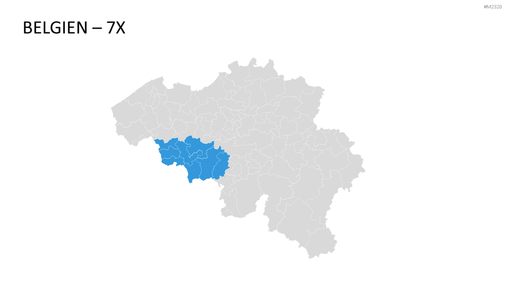 Belgien - PLZ (2-stellig) PowerPoint-Vorlage
