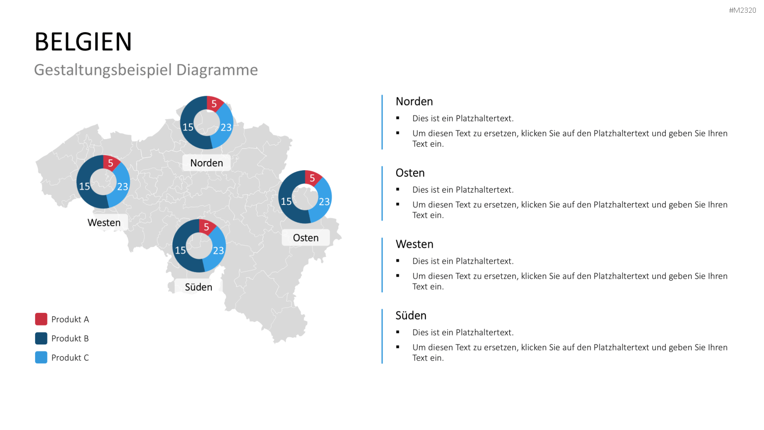 Belgien - PLZ (2-stellig) PowerPoint-Vorlage