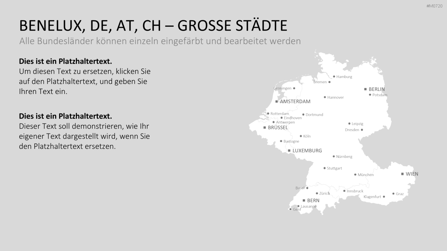 Benelux, Deutschland, Österreich, Schweiz PowerPoint-Vorlage