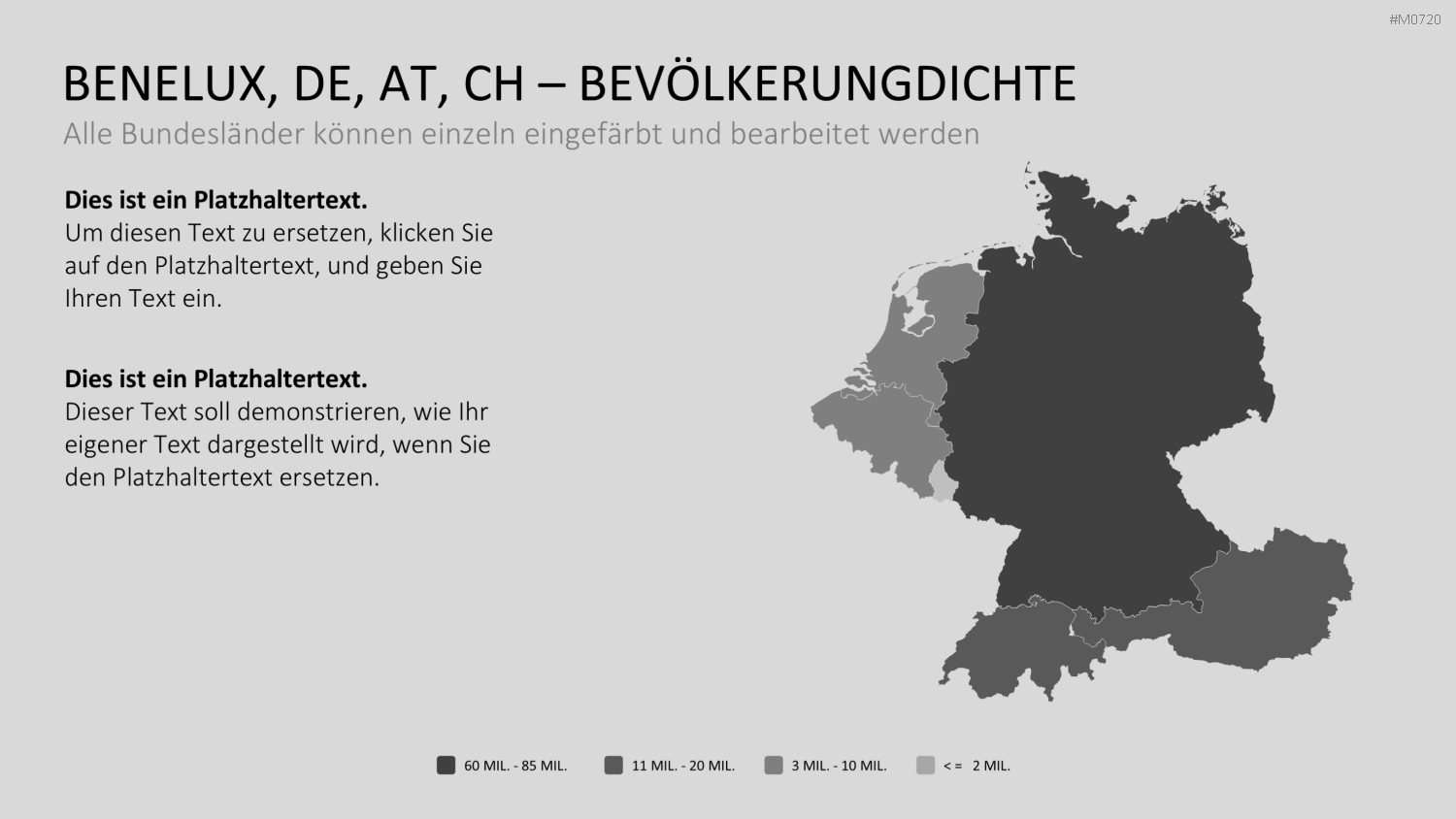 Benelux, Deutschland, Österreich, Schweiz PowerPoint-Vorlage