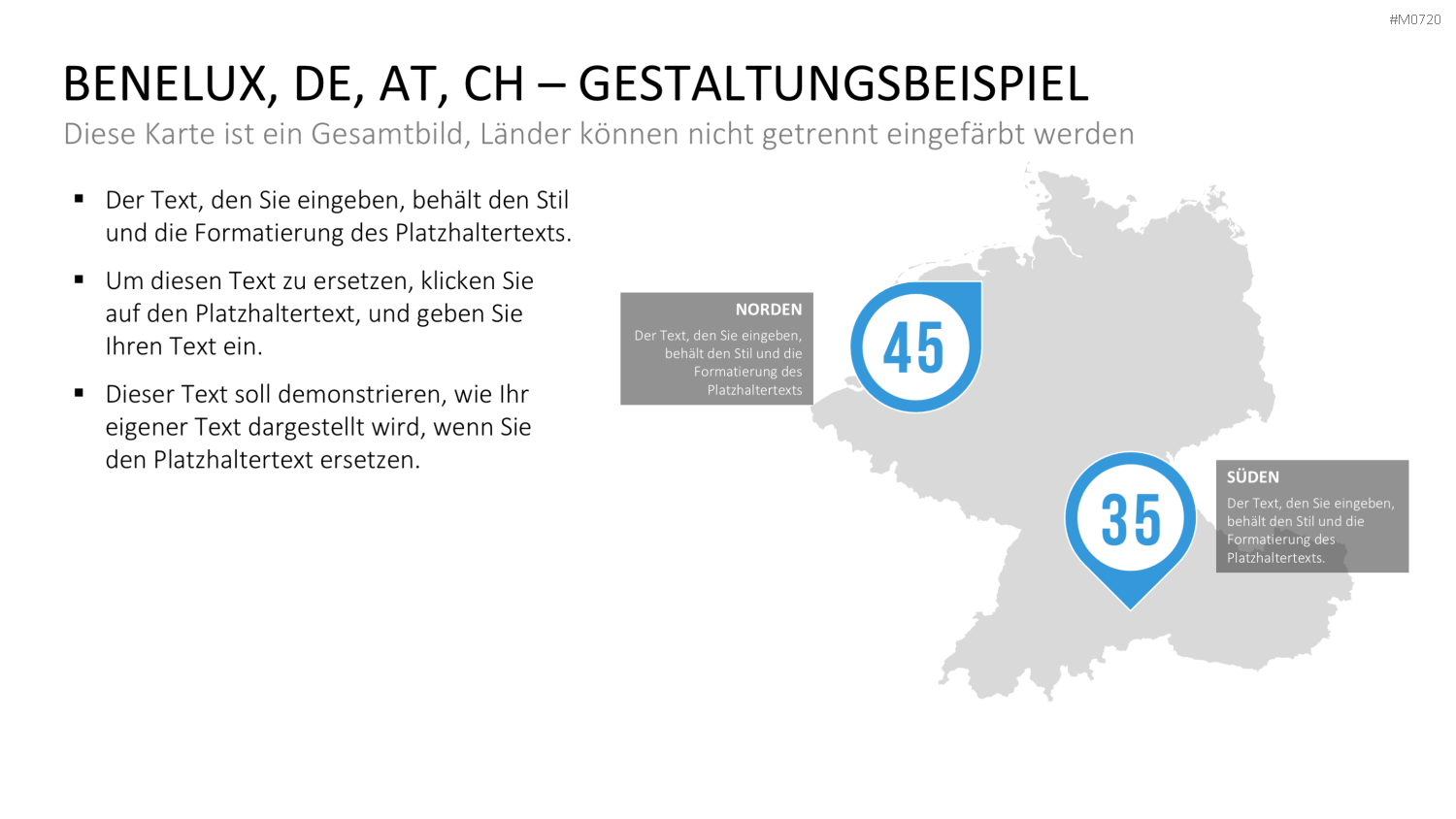 Benelux, Deutschland, Österreich, Schweiz PowerPoint-Vorlage