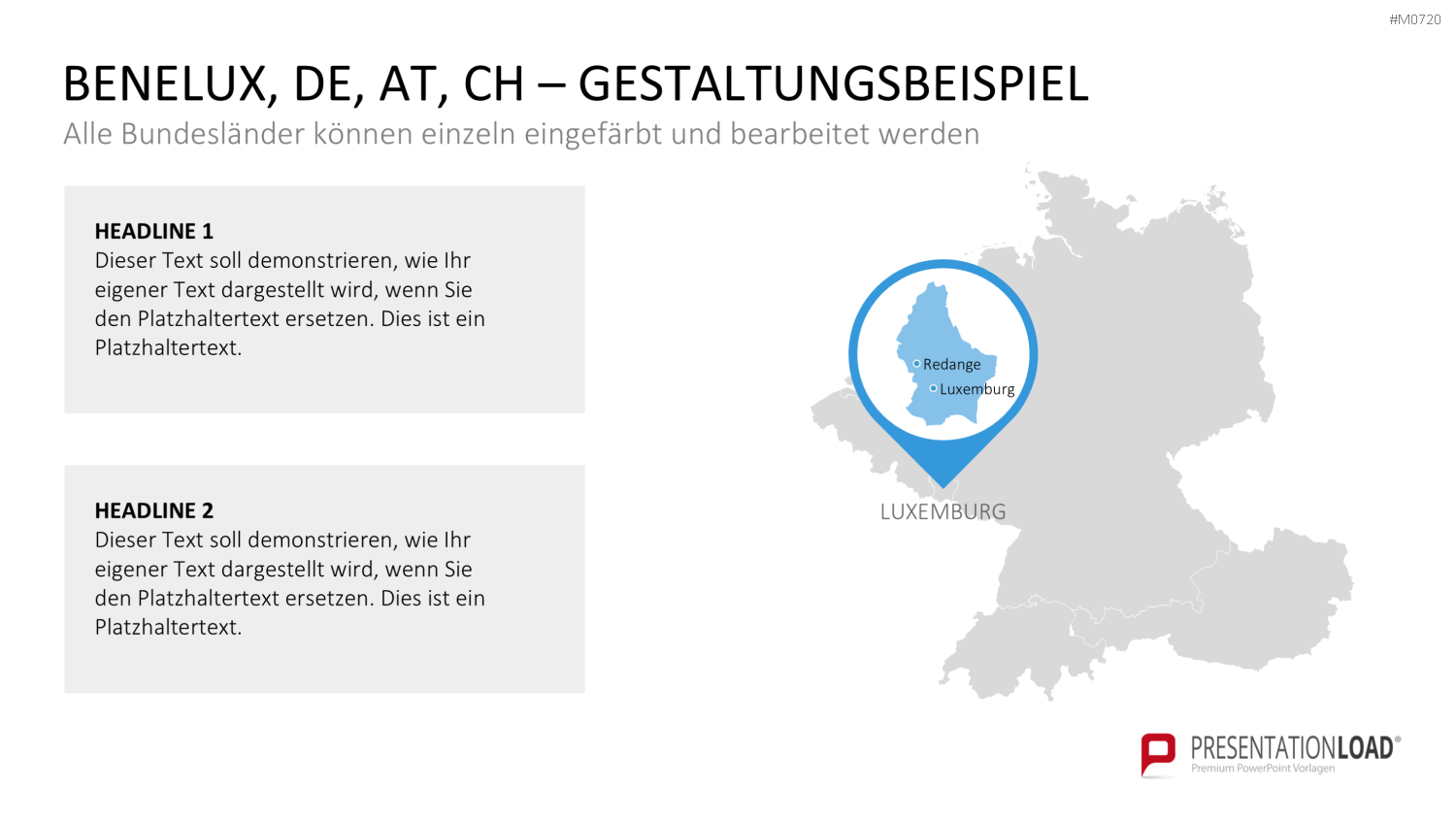 Benelux, Deutschland, Österreich, Schweiz PowerPoint-Vorlage