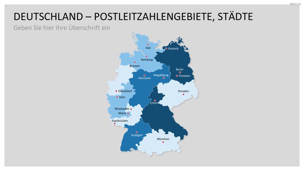 Deutschland - PLZ (2-stellig) PowerPoint-Vorlage