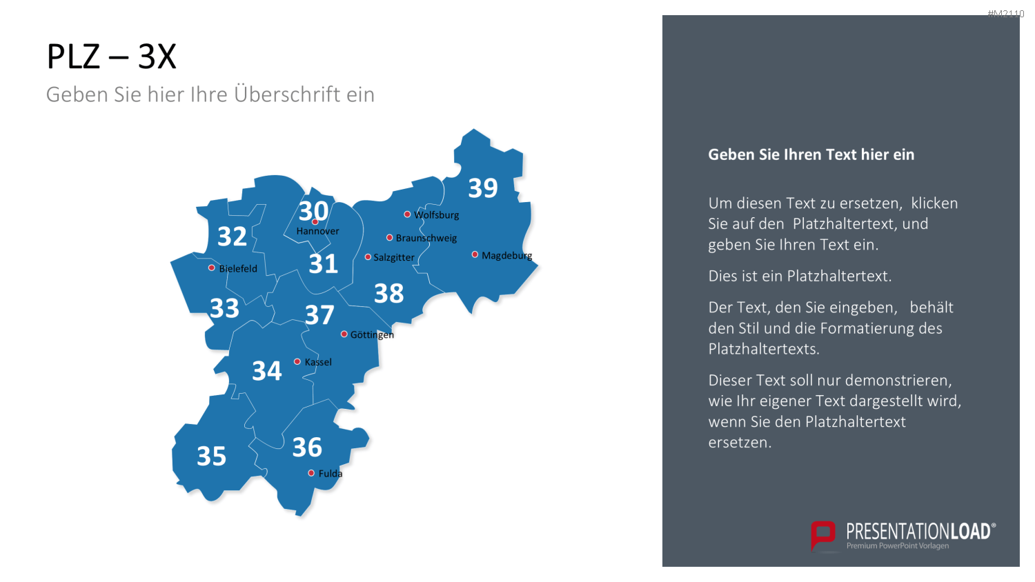 Deutschland - PLZ (2-stellig) PowerPoint-Vorlage