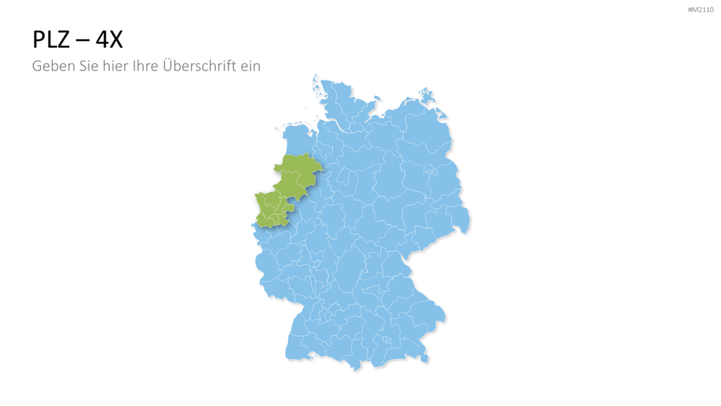Deutschland - PLZ (2-stellig) PowerPoint-Vorlage