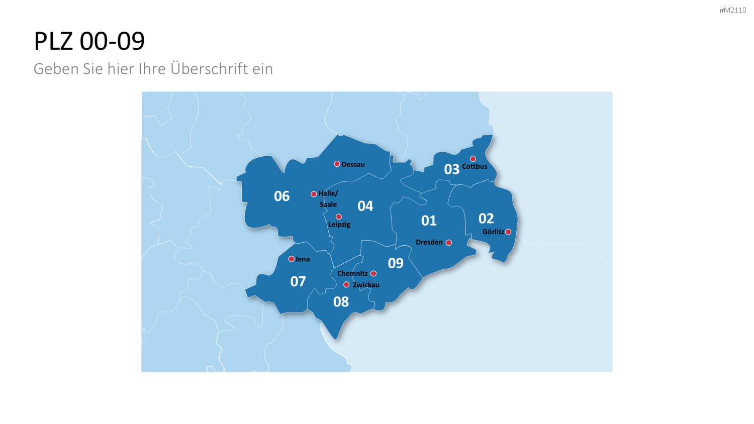 Deutschland - PLZ (2-stellig) PowerPoint-Vorlage