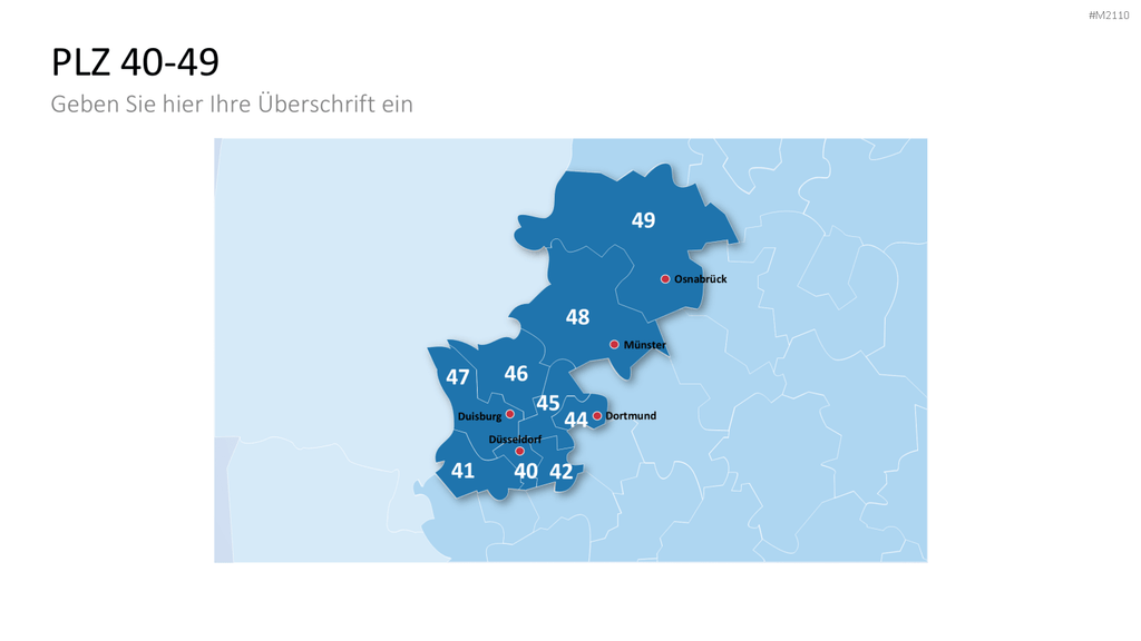 Deutschland - PLZ (2-stellig) PowerPoint-Vorlage