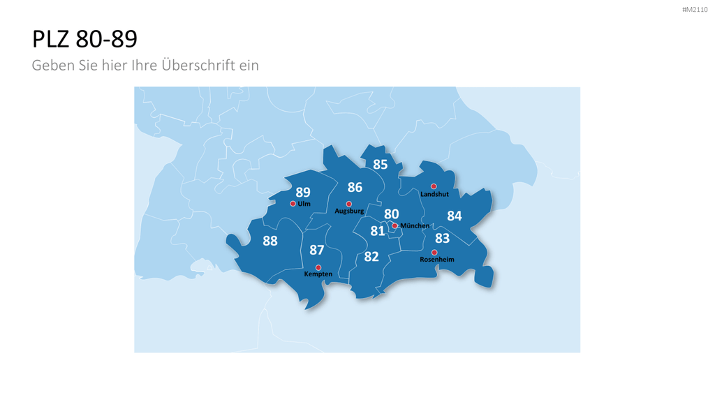 Deutschland - PLZ (2-stellig) PowerPoint-Vorlage