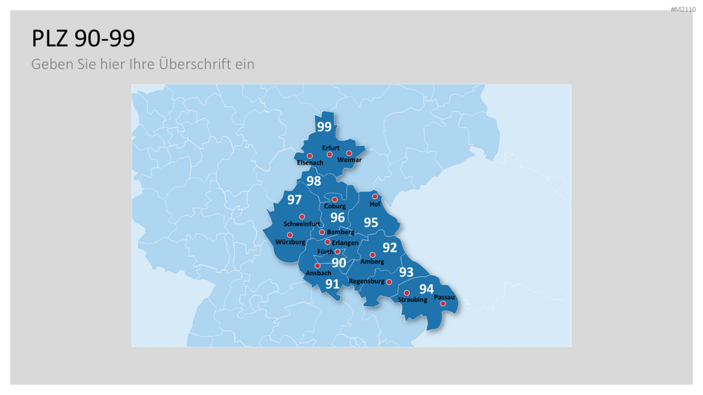 Deutschland - PLZ (2-stellig) PowerPoint-Vorlage