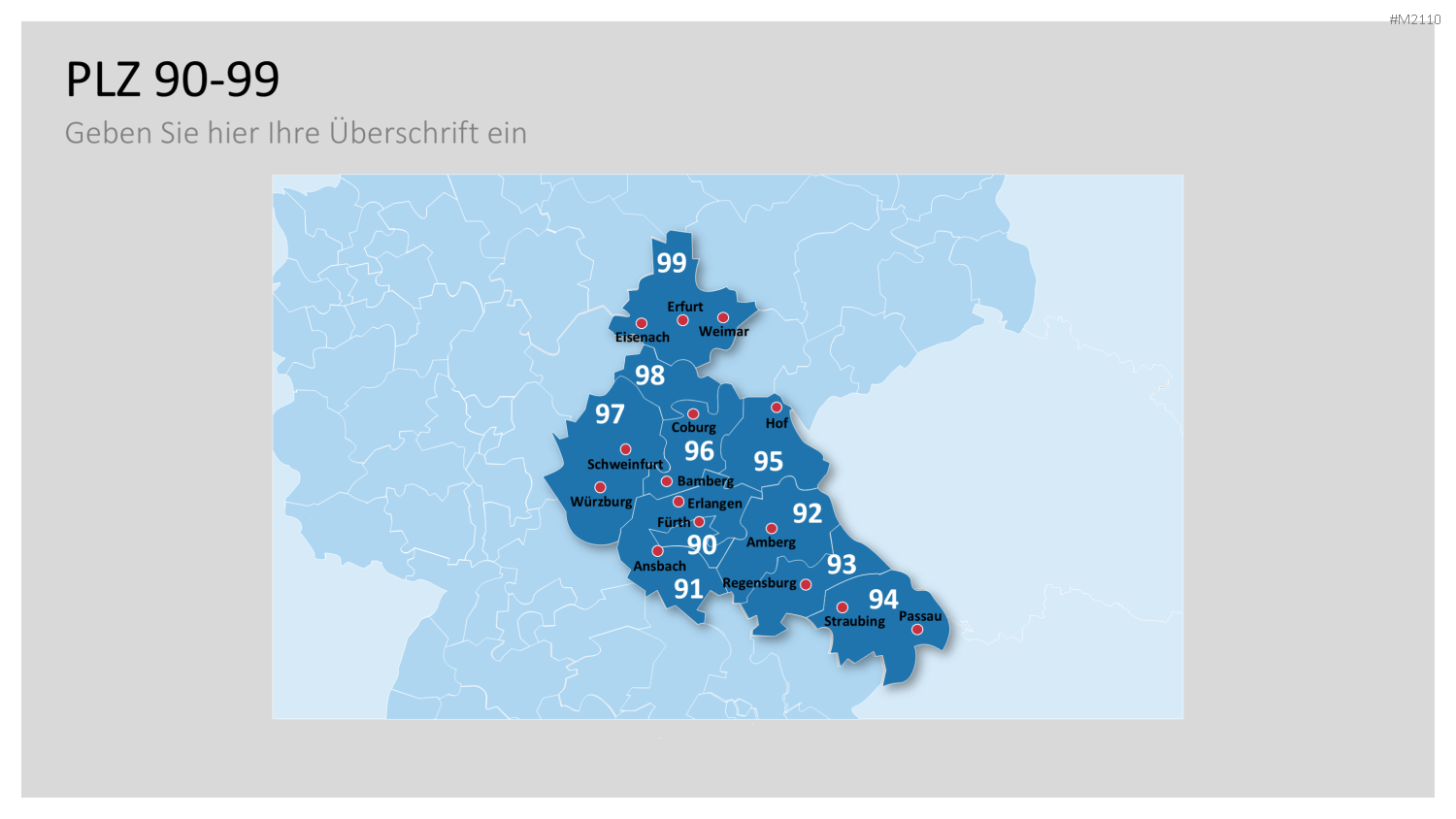 Deutschland - PLZ (2-stellig) PowerPoint-Vorlage