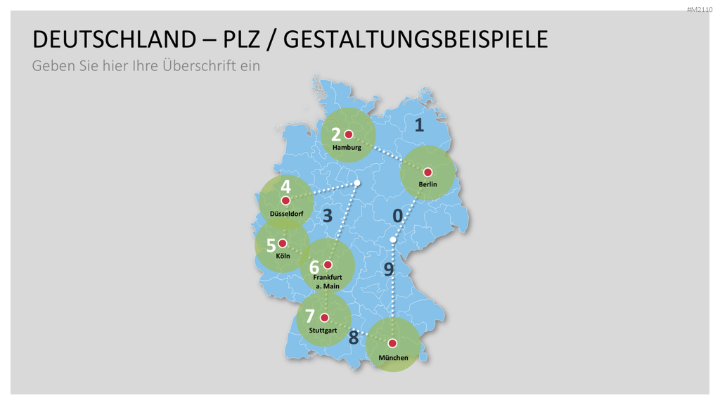 Deutschland - PLZ (2-stellig) PowerPoint-Vorlage