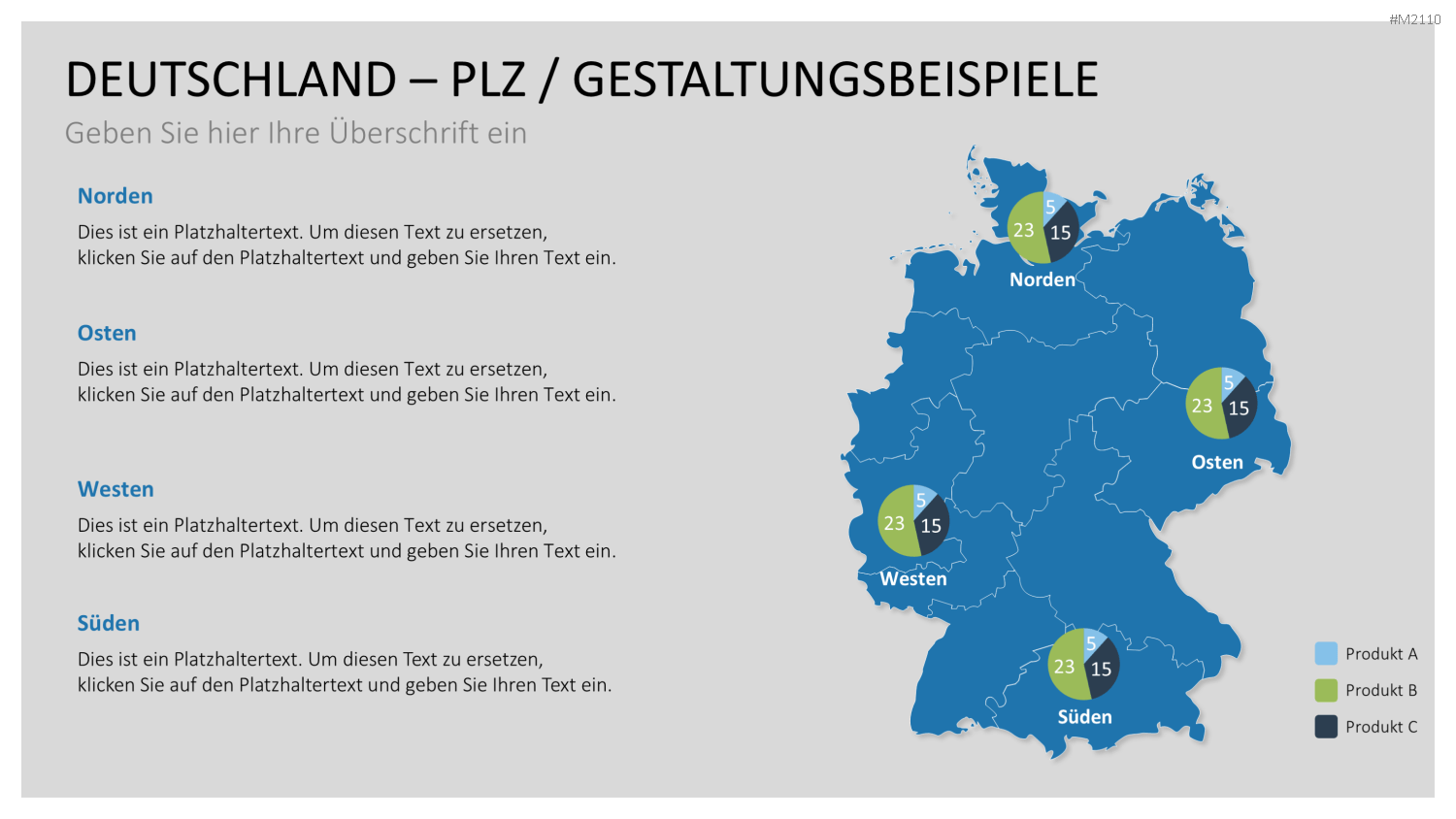 Deutschland - PLZ (2-stellig) PowerPoint-Vorlage