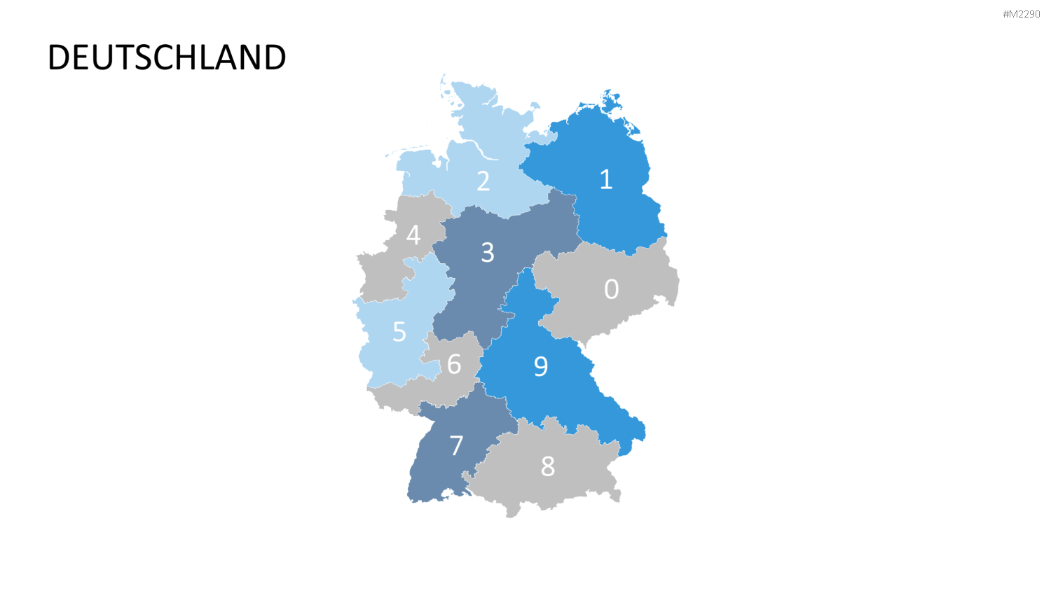 Deutschland - PLZ (3-stellig) PowerPoint-Vorlage