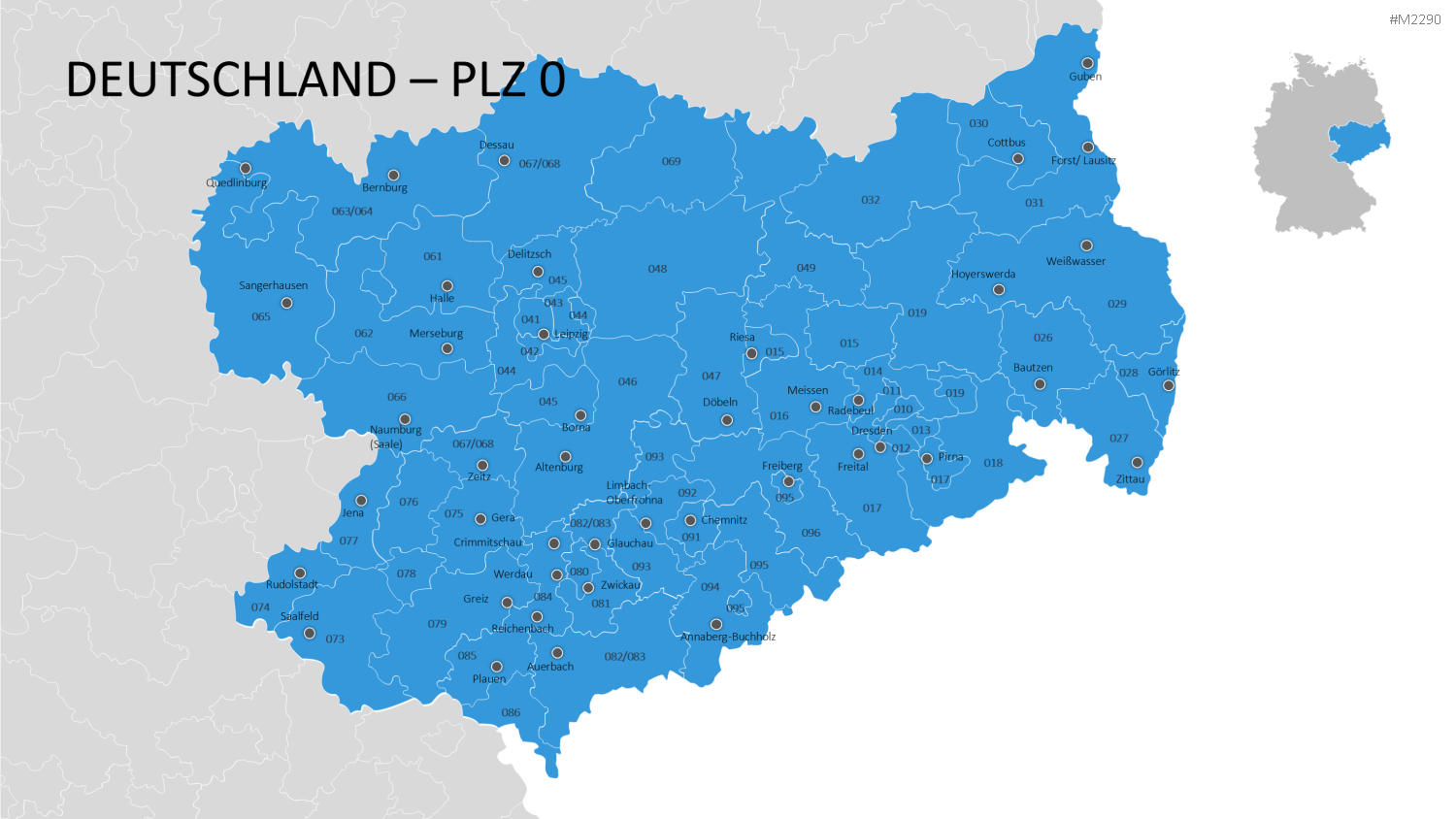 Deutschland - PLZ (3-stellig) PowerPoint-Vorlage