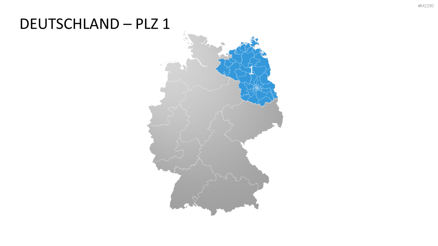 Deutschland - PLZ (3-stellig) PowerPoint-Vorlage