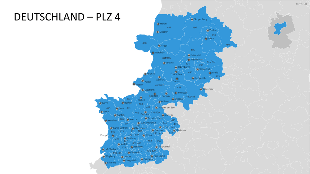Deutschland - PLZ (3-stellig) PowerPoint-Vorlage