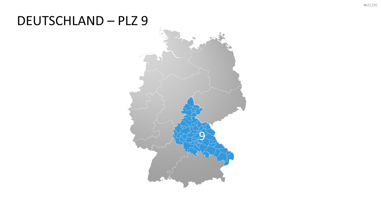 Deutschland - PLZ (3-stellig) PowerPoint-Vorlage