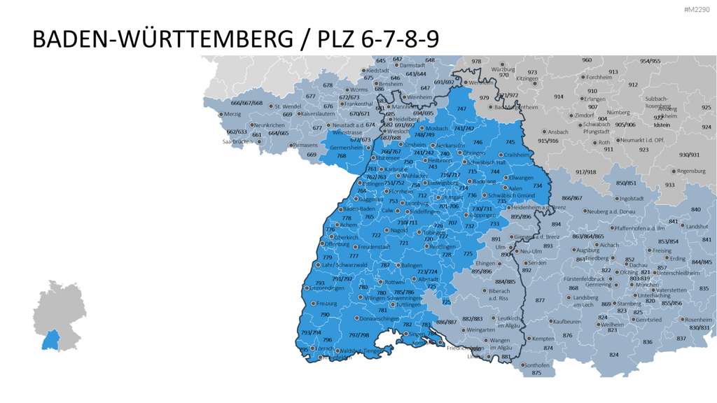 Deutschland - PLZ (3-stellig) PowerPoint-Vorlage